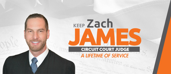 Join us October 28th for an in person fundraiser to keep Judge Zach James